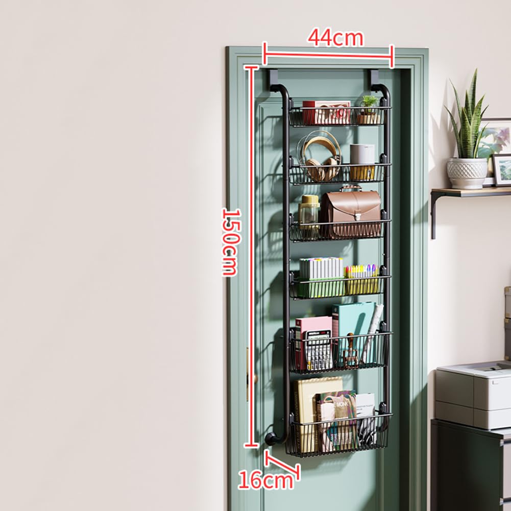 Organisateur de garde-manger Garvee à suspendre à la porte, étagère à épices en métal avec paniers réglables, en acier au carbone, gain de place, pour la cuisine et le garde-manger