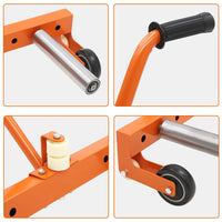 Chariot porte-roue Garvee pour pneus de camion, réglable, capacité 150 kg, rouleaux de 24 cm, rotation 360°, pour pneus de 16,5 à 62 cm de large, idéal pour garage et atelier, couleur orange