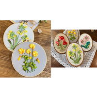 Kit de broderie Garvee pour débutants avec ruban 3D, tambour à broder et aiguille pour loisirs créatifs, cadeau idéal, coton, espagnol, ensemble créatif