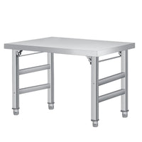 Garvee Table pliante 91×61cm en acier inoxydable avec étagère inférieure réglable pour cuisine, atelier, garage, dimensions 91cm, acier inoxydable