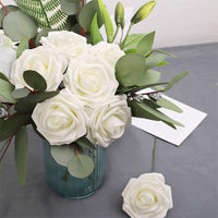 Coffret de roses artificielles Garvee avec 25 roses en savon bleues et rouges, mousse de latex, cadeau romantique pour la Saint-Valentin et la fête des mères