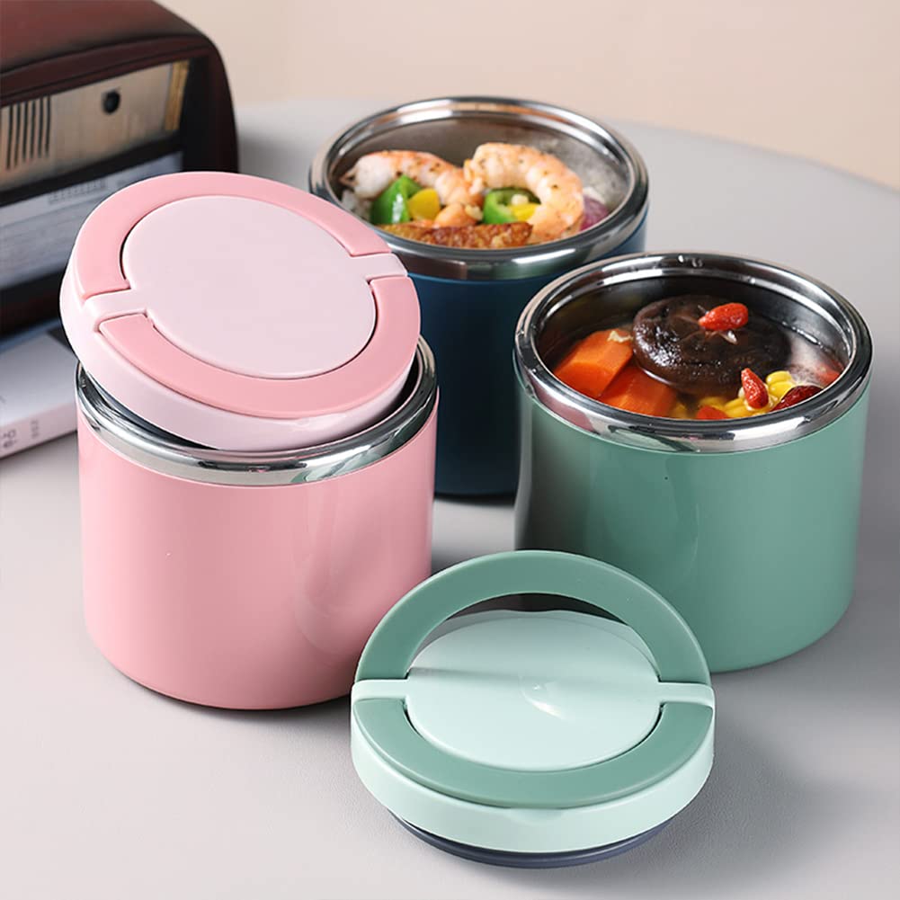 Boîte à bento isotherme Garvee 630 ml en acier inoxydable avec poignée, idéale pour le travail et les voyages, bleue, taille unique.
