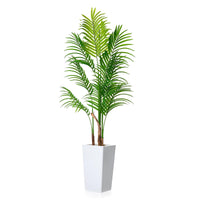 Palmier artificiel Areca Garvee de 1,46 m avec pot blanc haut, feuilles réalistes, PEVA imperméable, décoration intérieure pour salon ou bureau