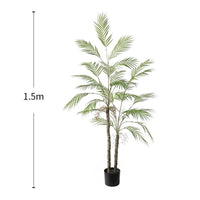 Palmier artificiel d'Arec Garvee 120/150 cm, réaliste, malléable, décoration intérieure et extérieure, polyester et plastique, entretien facile, vert
