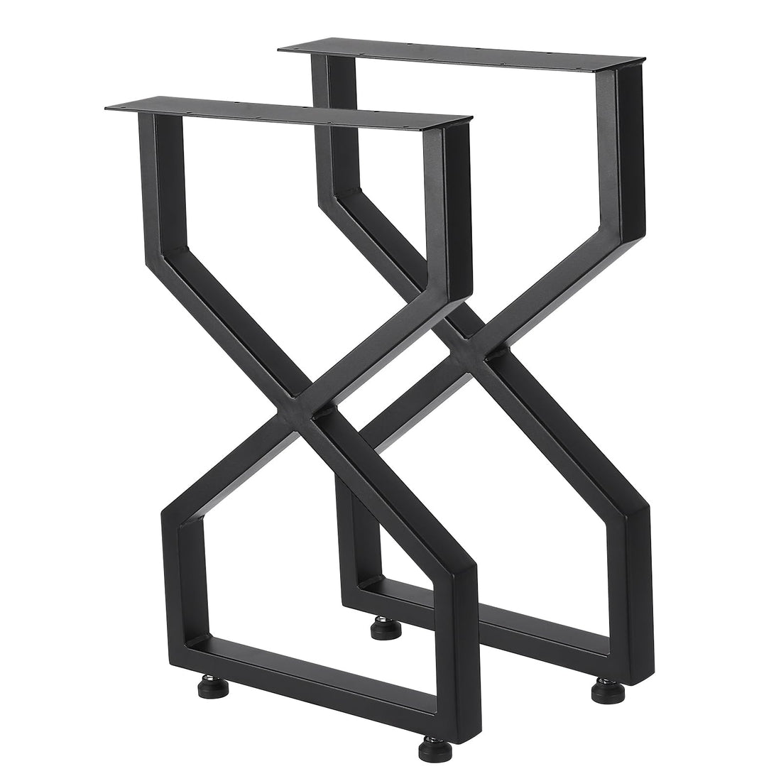 Garvee Pieds de table en métal 40 × 45 cm, robustes, en fer forgé, réglables, pour tables de salle à manger et de jardin, noirs, fourchu, 71 cm (H) × 45 cm (L)