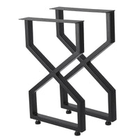 Pieds de table en métal Garvee 28 po x 17,7 po, robustes, style industriel rustique, en fer forgé, réglables, noirs