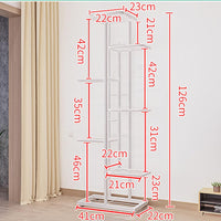 Support à plantes Garvee à 7 niveaux en métal avec 8 pots, support d'angle, pieds réglables, pour intérieur et jardin, compact, noir