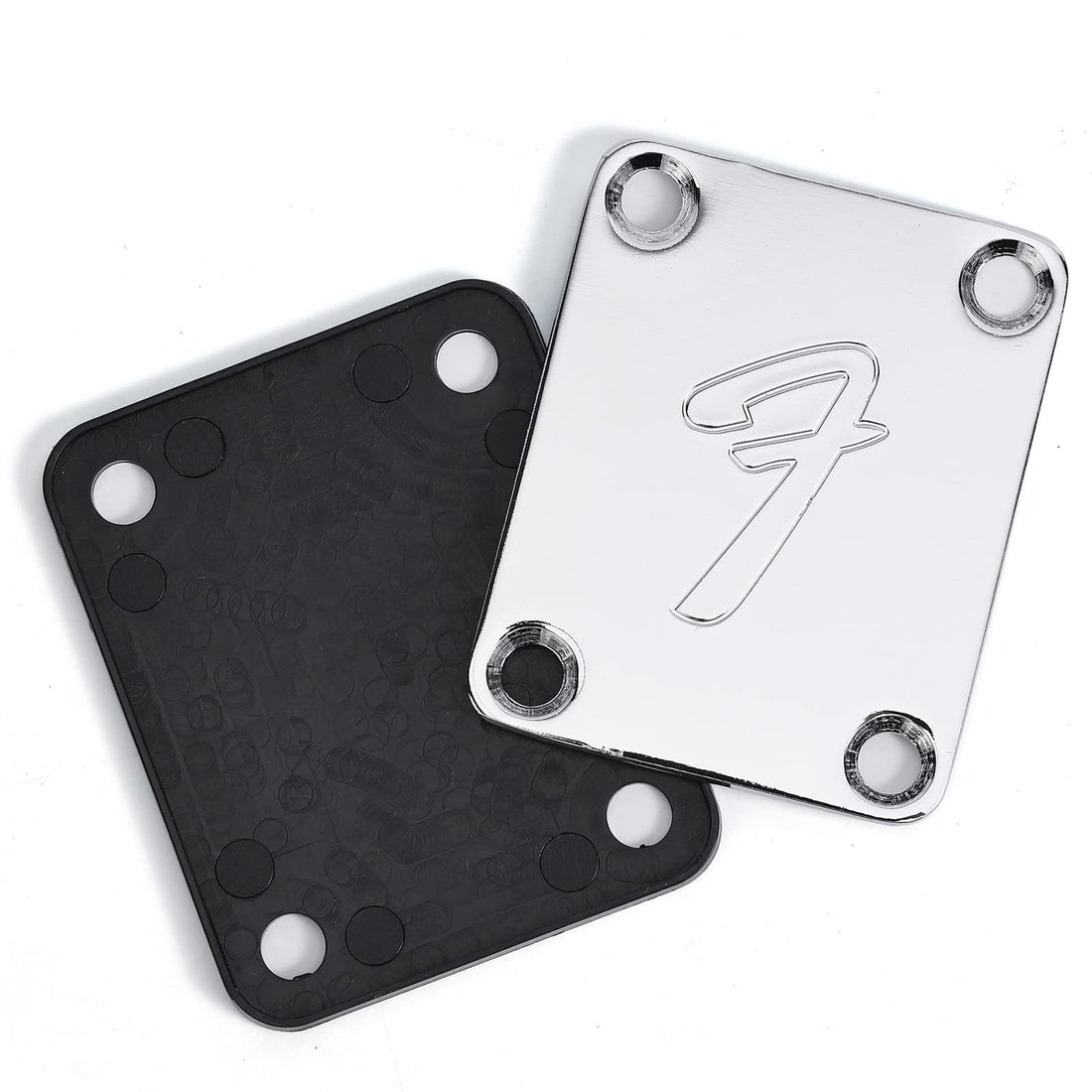 Plaques de fixation pour manche de guitare électrique Garvee, style vintage argenté, pour guitares et basses, durables et universelles, pour la scène et le studio.