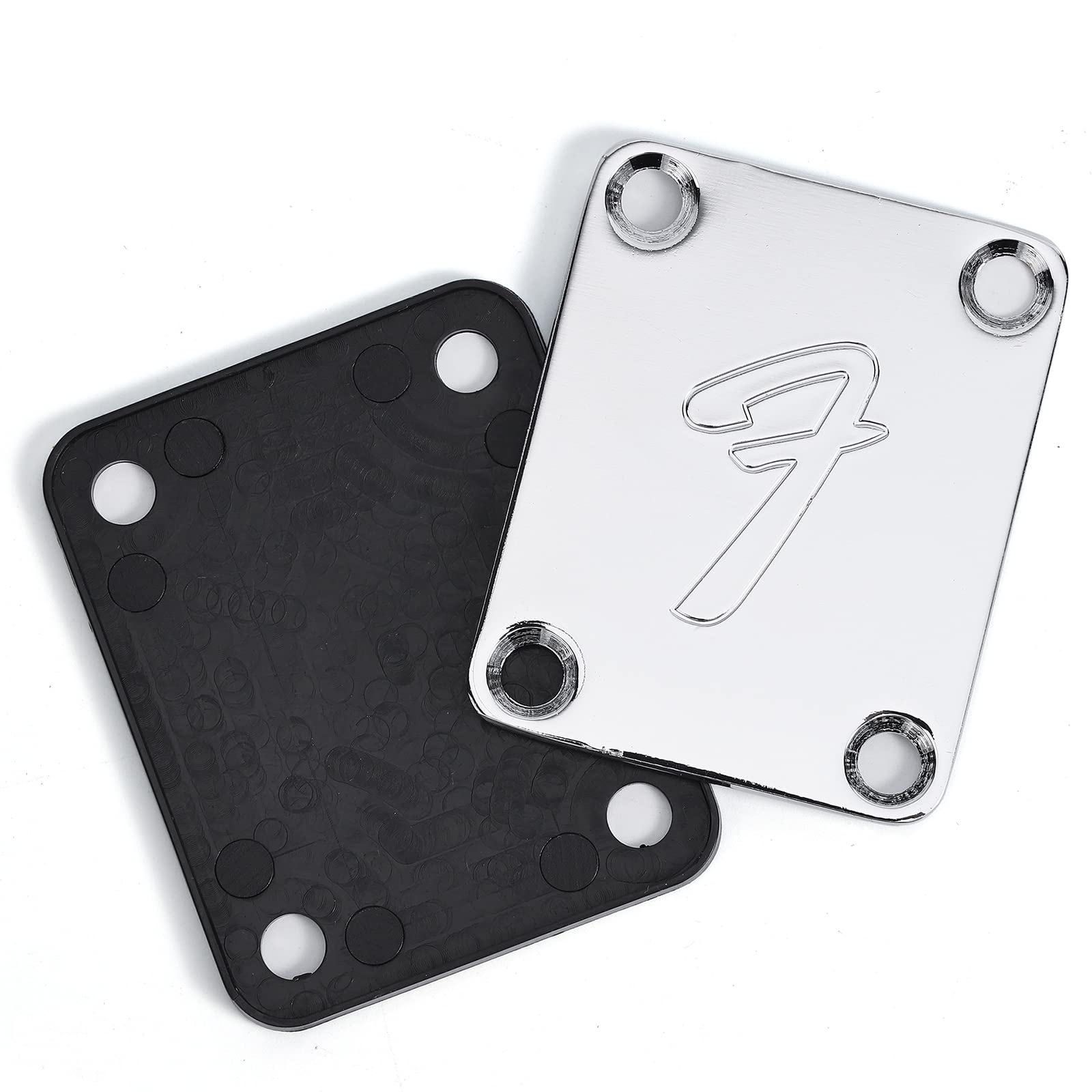 Plaques de fixation pour manche de guitare électrique Garvee, style vintage argenté, pour guitares et basses, durables et universelles, pour la scène et le studio.