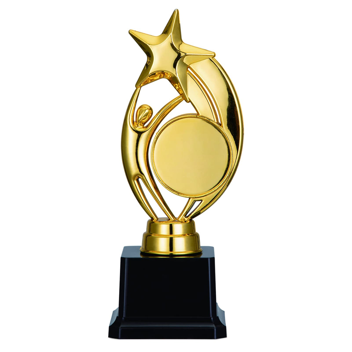 Trophée Garvee Étoile d'Or avec autocollants à personnaliser pour compétitions et fêtes, 21,6 cm, or