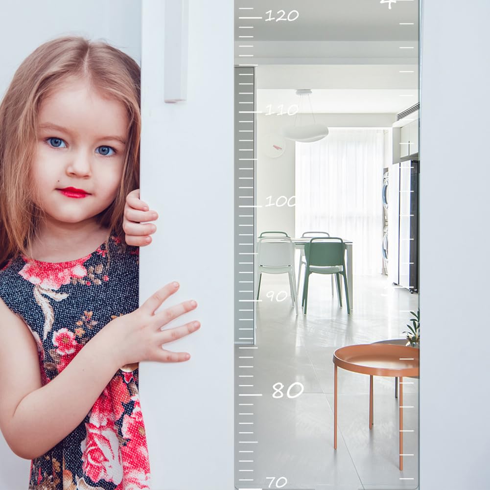 Miroir toise Garvee pour enfants, incassable, miroir pleine longueur, décoration murale pour chambre d'enfant, chambre à coucher, salle de jeux, multicolore