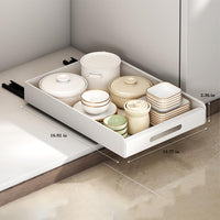 Organisateur de tiroir de placard de cuisine Garvee 35 cm en acier au carbone adhésif extensible blanc pour cuisine et salle de bain