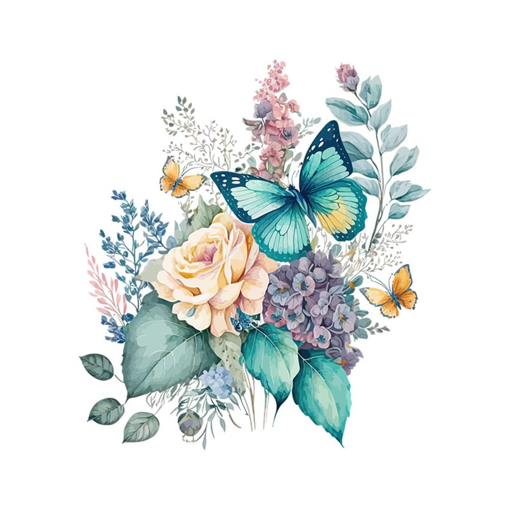 Autocollants pour siège de toilette Garvee avec fleurs et papillons, auto-adhésifs, en PVC imperméable, pour la décoration de salle de bain