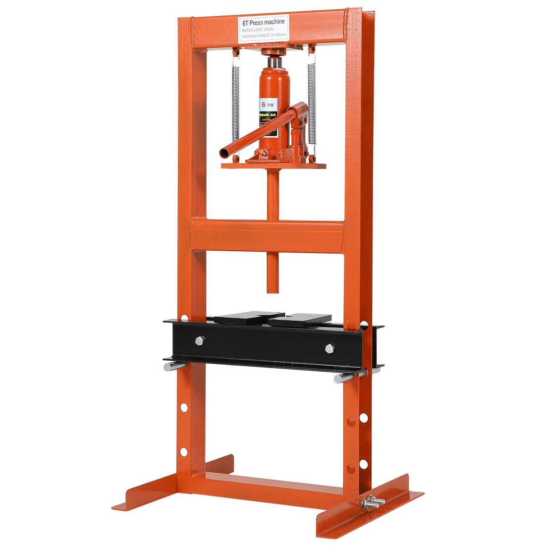 Garvee Presse hydraulique d’atelier 6t, cadre en H en acier, hauteur réglable et plaques mobiles pour garage et atelier