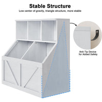 Étagère pour enfants Garvee avec rangement pour livres et jouets, multifonctionnelle et stable, en MDF et bois aggloméré, idéale pour la salle de jeux ou la chambre d'enfant, 90 cm (35,4 po), blanche.
