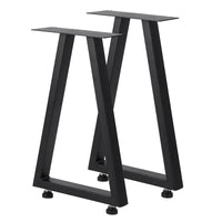 Pieds de table en métal Garvee 22 po x 14,8 po, robustes et réglables, style industriel rustique noir, pour tables de salle à manger et de jardin