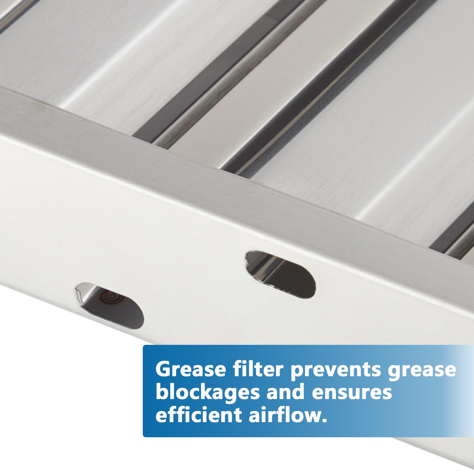 Filtres de hotte commerciale Garvee 19,5 x 24,5 pouces, acier inoxydable 430, déflecteur à 5 rainures, pour cuisines de restaurant, ignifugés