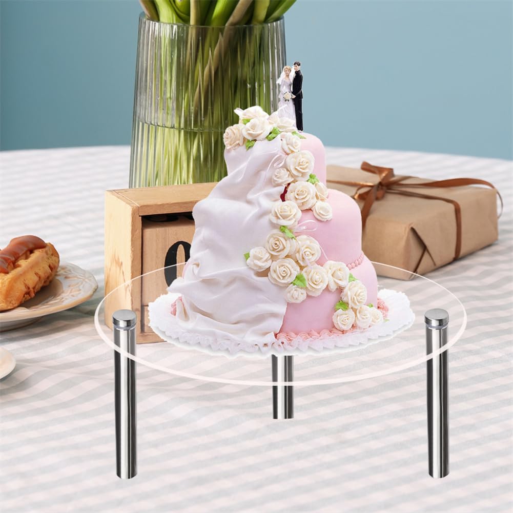 Présentoir à gâteaux Garvee 20,3 cm transparent avec pieds en métal, réutilisable et résistant à la chaleur, pour gâteaux et amuse-bouche, 115 x 20 x 30 cm