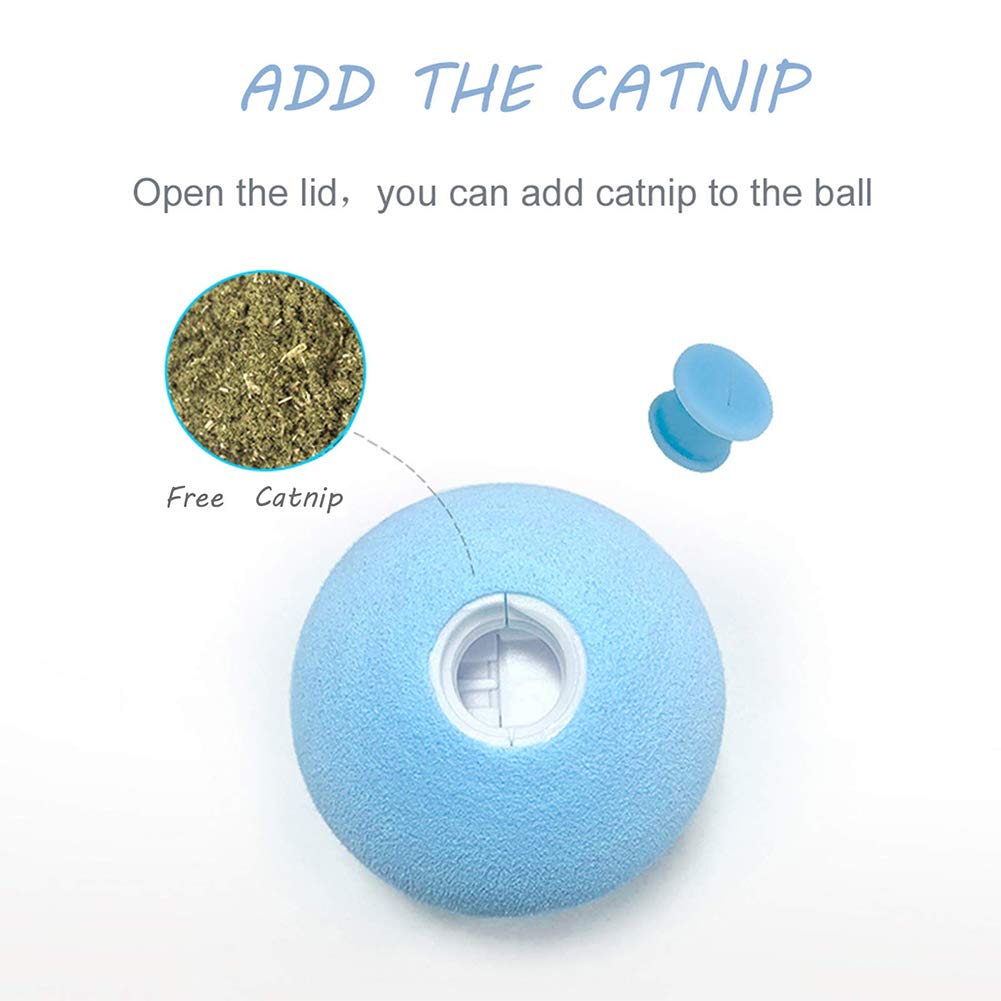 GARVEE Ensemble de 3 jouets pour chat, 50 mm, balles interactives avec sons d'animaux, silicone EVA, jaune, bleu, rose