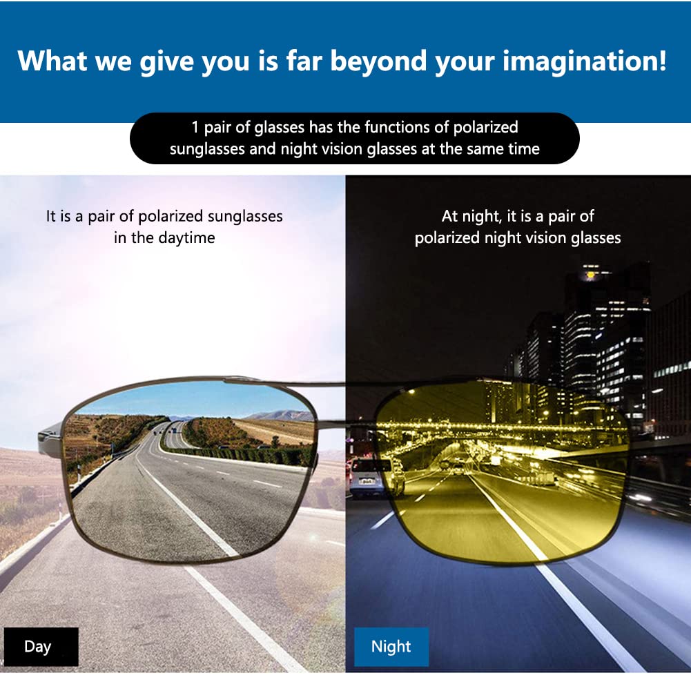 Lunettes de conduite de nuit polarisées Garvee pour hommes et femmes avec protection UV400 contre l'éblouissement, idéales pour la conduite, la randonnée, le golf, la pêche et les sports de plein air - Jaune