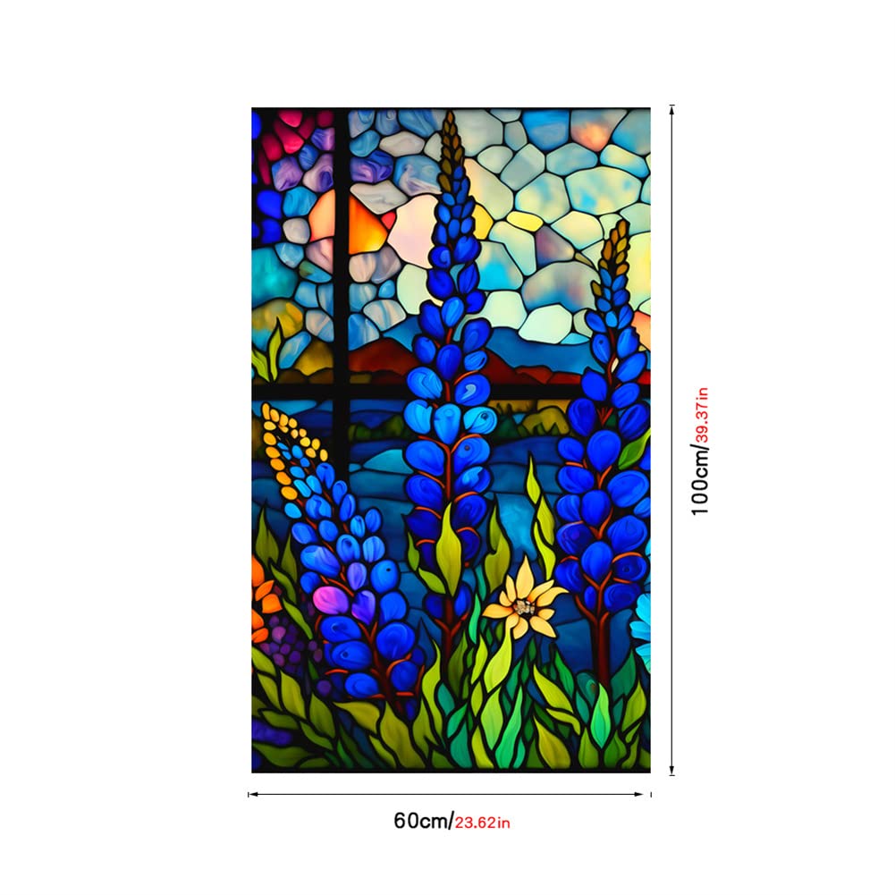 Film pour vitres Garvee à motif floral rétro, protection UV, amovible, sans colle, adhérence statique, 60 x 100 cm, pour préserver l'intimité et économiser l'énergie.