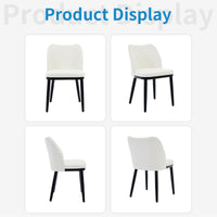 Ensemble de 2 chaises de salle à manger Garvee en lin, avec assises rembourrées et pieds en bois, pour cuisine et café, blanc cassé, revêtement ergonomique, style moderne