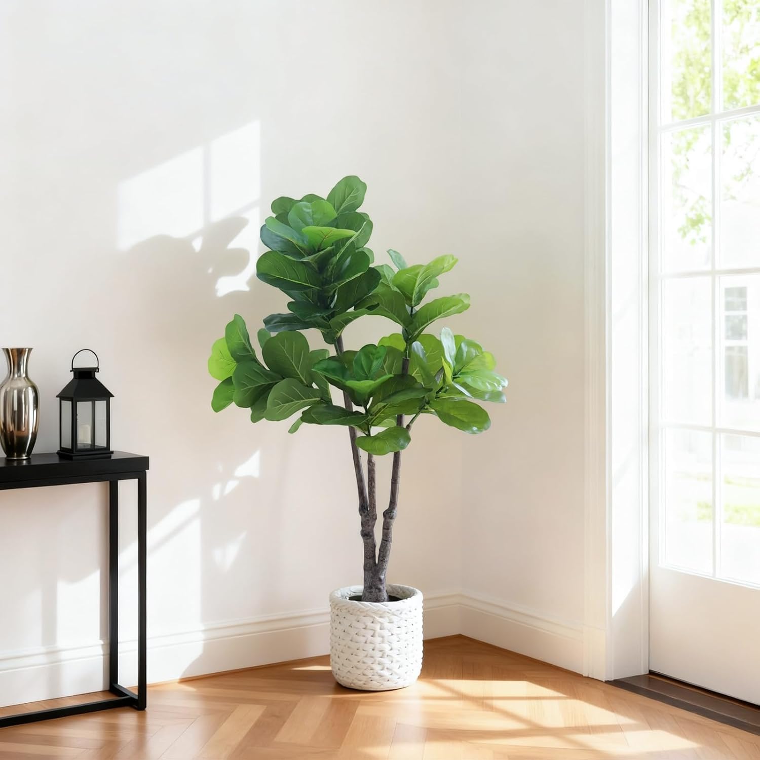 Arbre artificiel d'intérieur Garvee de 1,5 m, réaliste, sans entretien, matériau de haute qualité, polyvalent et durable, idéal pour la décoration de la maison et du bureau, vert.