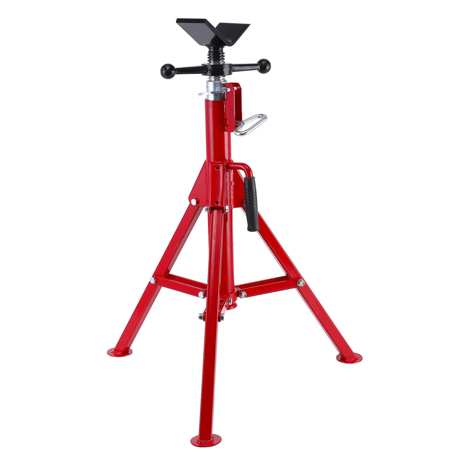 Cric à tête en V GARVEE, capacité de 3 à 30 cm, hauteur réglable de 71 à 132 cm, capacité de levage de 1134 kg, acier au carbone robuste, pliable, portable, cric en acier pour atelier