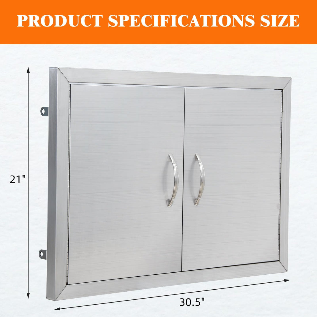 Portes de cuisine extérieure Garvee 30,5 x 21 pouces en acier inoxydable pour barbecue, fermeture magnétique double accès, pour barbecue de jardin