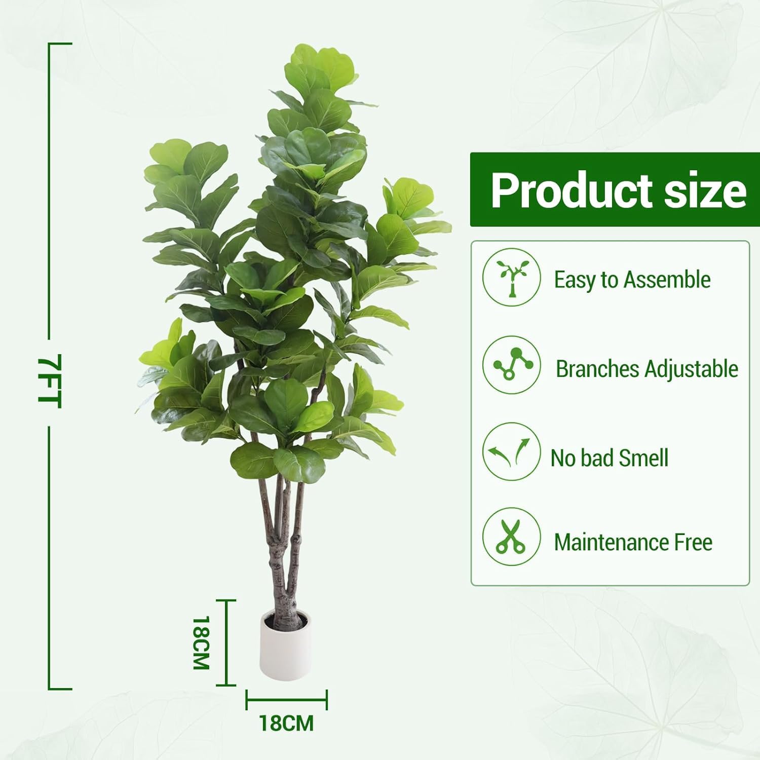 Arbres artificiels Garvee de 2,13 m (7 pi) pour intérieur, réalistes, faciles d'entretien, durables et polyvalents, verts.