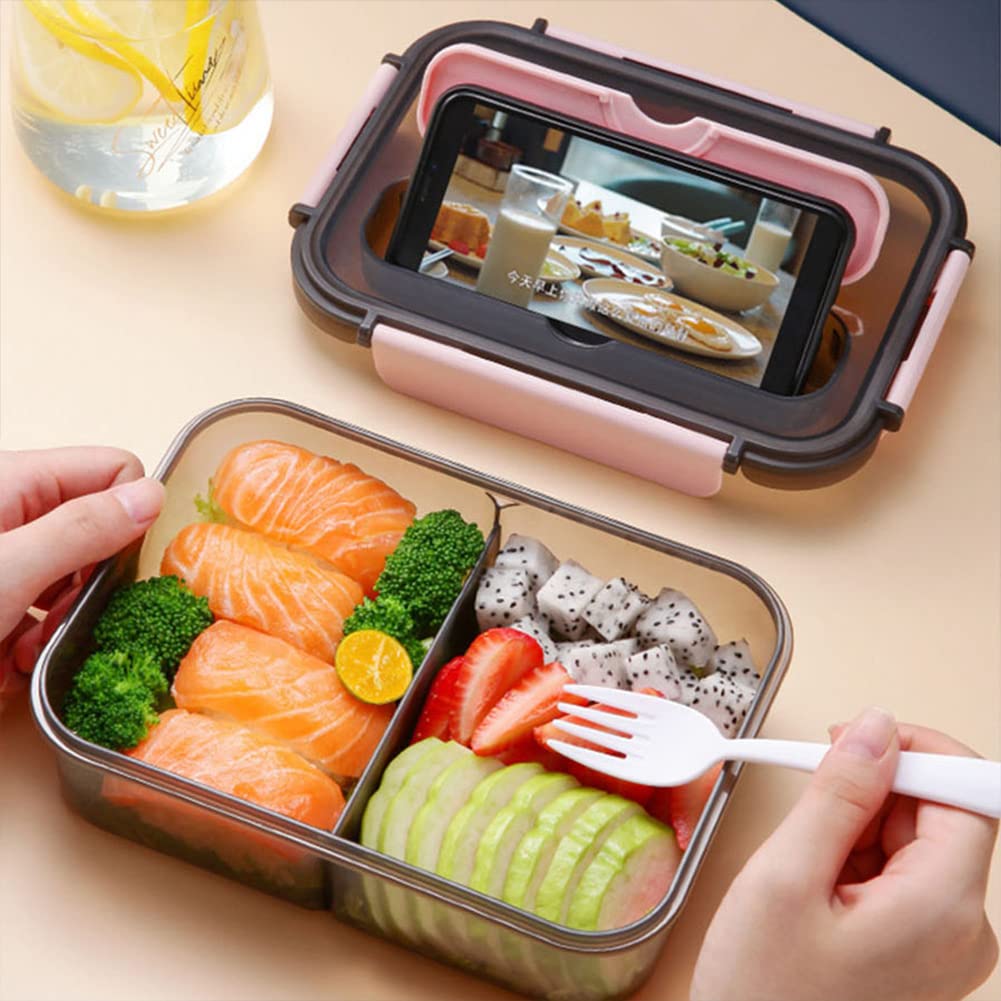 Boîte à bento hermétique Garvee, 2 compartiments, étanche, 1100 ml, sans BPA, légère, idéale pour l'école et le bureau