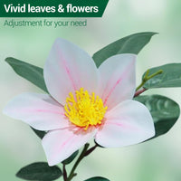 Magnolia artificiel Garvee de 1,80 m avec fleurs et feuilles épanouies, pot robuste pour salon et bureau, vert