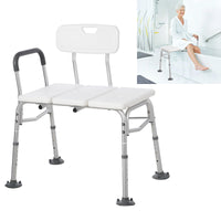 Garvee Banc de transfert pour baignoire 136 kg, réglable avec dossier et accoudoirs rembourrés, cadre en aluminium antidérapant pour salle de bain