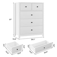 Garvee commode noire à 5 tiroirs pour chambre, chambre d'enfant et couloir, 40 cm (P) × 74 cm (L) × 94 cm (H), moderne
