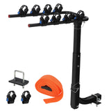 Garvee Support Vélo 4 Vélos pour Voiture SUV RV - Cadre Acier Robuste Pliable - Attelage 2" - Transport Sécurisé en Plein Air - 