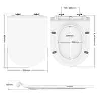 Garvee Abattant WC forme D blanc, UF Duroplast, fermeture douce automatique, déclipsage rapide, charnières réglables, salle de bain moderne
