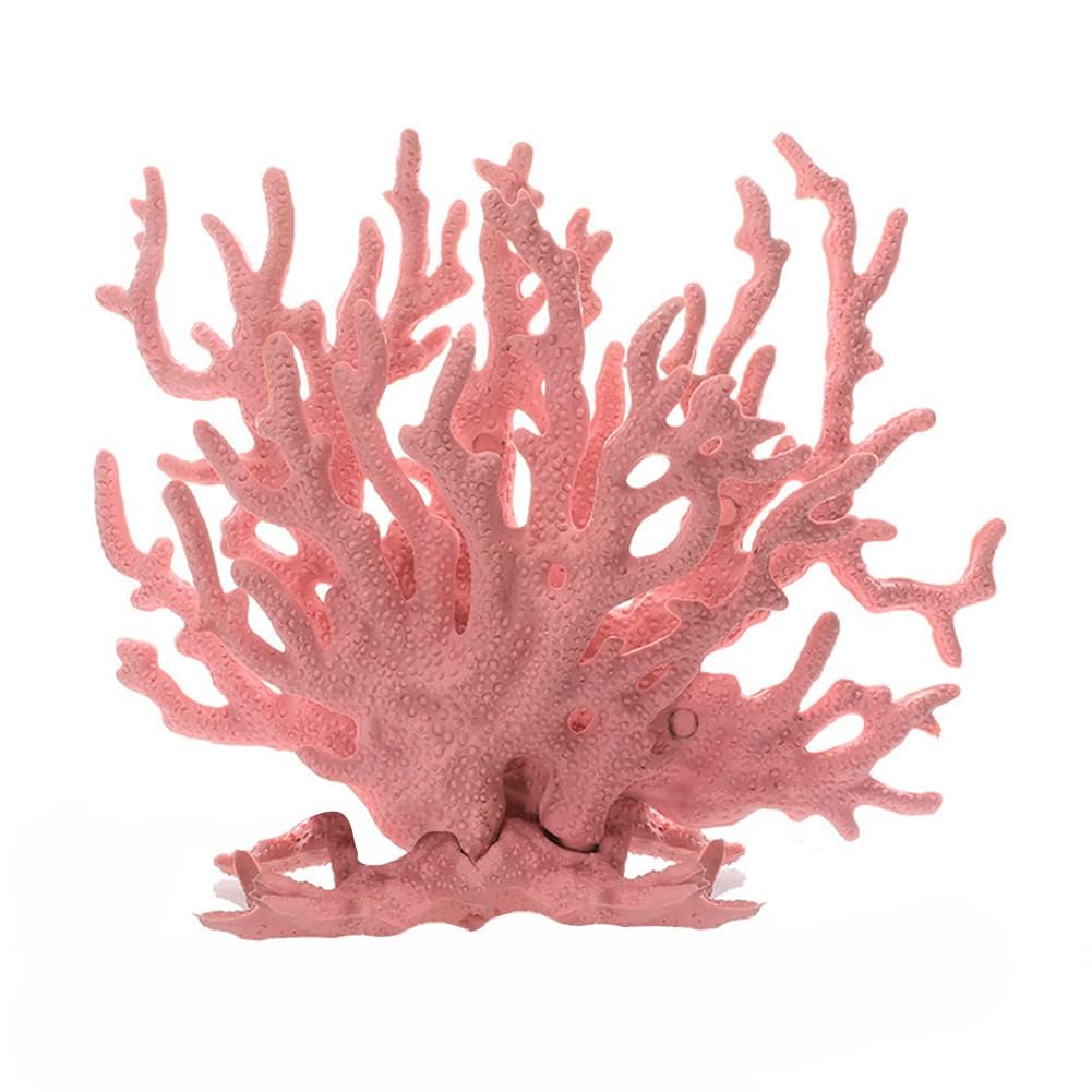 Branches de corail Garvee, ornements en imitation corail pour aquariums et bassins, rose