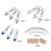Ensemble de 20 porte-clés ange gardien Garvee avec perles, alliage de zinc, pochette en organza, idéal pour une baby shower ou un mariage, 5,3 cm, transparent