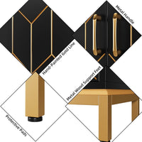Buffet Garvee avec rangement, étagères réglables, métal, résistant aux rayures et imperméable, noir, pour cuisine et salle à manger, 78,5 cm x 36,3 cm x 84,6 cm