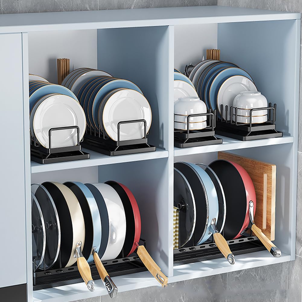 Égouttoirs à vaisselle multifonctionnels Garvee en acier au carbone (lot de 2) - Gain de place et réglables - Acier inoxydable - Pour évier de cuisine - Noir