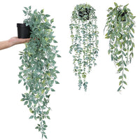 Couronne d'eucalyptus artificiel Garvee 35 cm, feuilles vertes décoratives pour porte, mur, fenêtre, porche