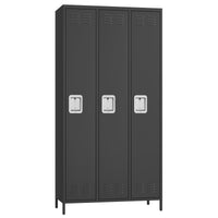 Casier Garvee pour employés, 3 portes, en métal avec serrure à combinaison, pour bureau et salle de sport, 183 cm (H) x 40 cm (L) x 90 cm (P), gris