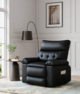 Garvee Fauteuil relax grande taille en cuir PU large avec massage et chauffage pour salon et chambre, 95 × 106 × 103 cm, noir - Noir