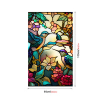 Film de protection solaire Garvee pour fenêtres, style rétro, en PVC auto-adhésif, motif colibri et fleurs, 60 x 100 cm.