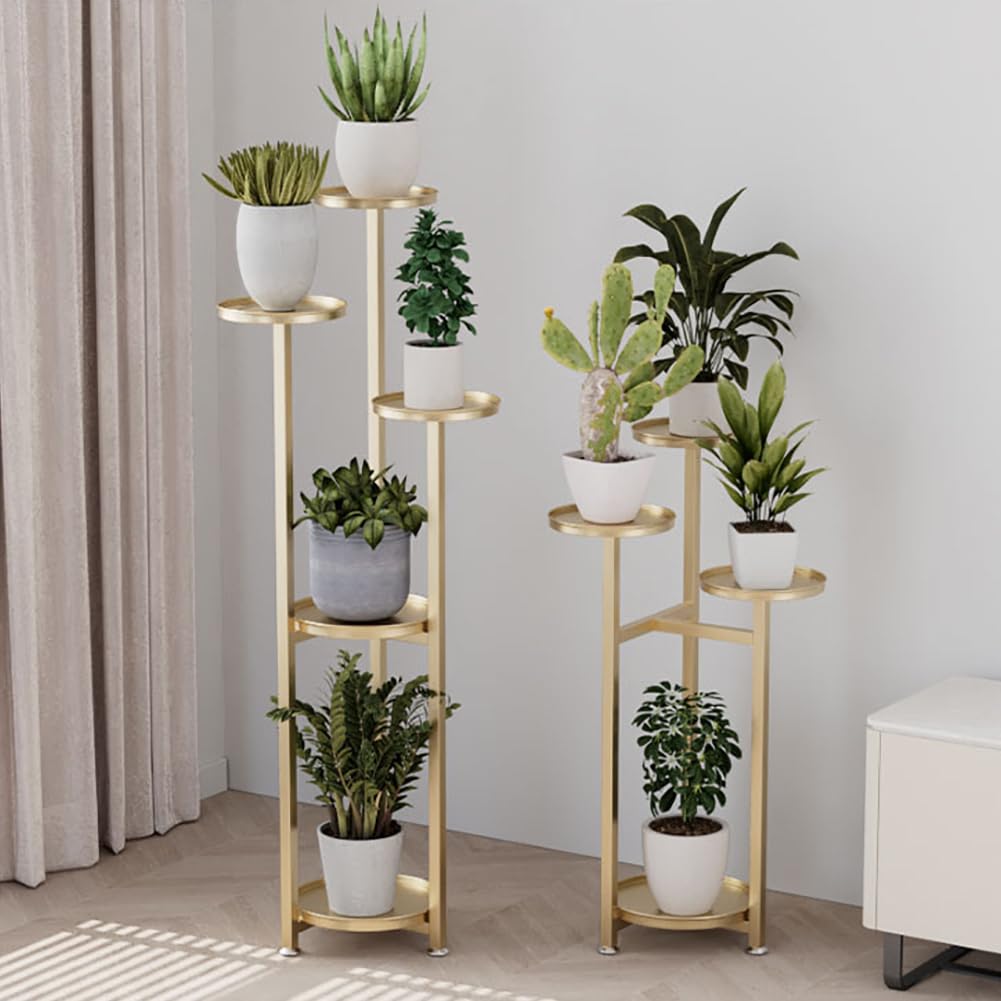 Étagère à plantes Garvee, support à fleurs d'angle avec pieds antidérapants, structure métallique multicouche, idéale pour le salon et la chambre, gain de place moderne.