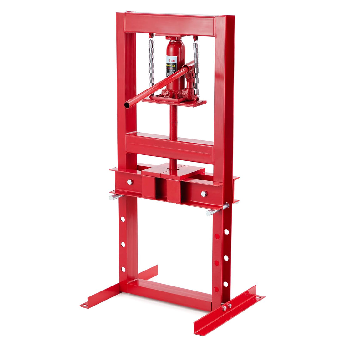 Garvee Presse hydraulique 6 t à cadre en H réglable, plaques doubles en acier résistant, pour atelier auto, rouge