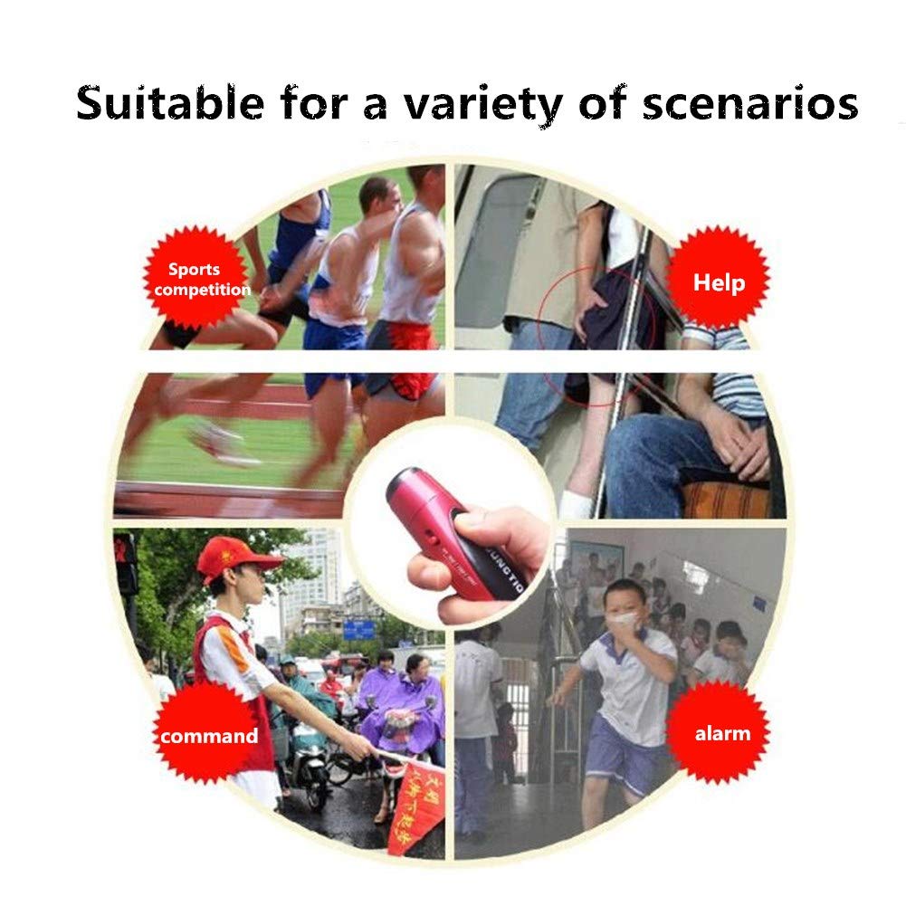 Sifflet électronique Garvee avec cordon, 3 tons, 125 dB, matériau ABS, pour le sport et les urgences, pratique, noir