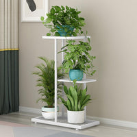 Support à plantes en métal Garvee, 3 niveaux, antirouille, stable, pieds réglables, pour balcon et salon, noir