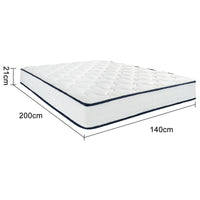 Garvee Matelas 140 x 200 cm, Ressorts Ensachés 7 Zones, Hauteur 21 cm, Confort H3, Mousse, Housse Microfibre, Enfants et Adultes