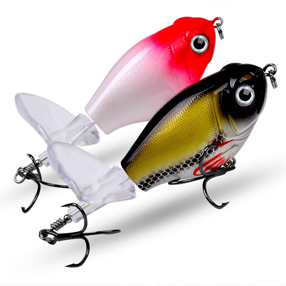 Ensemble de 5 leurres de surface Garvee, hameçons BKK, poppers pour eau douce et eau salée, 8 cm, 11,5 g, queue rotative